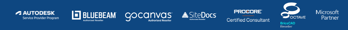 Partnering with Autodesk, Bluebeam, GoCanvas, SiteDocs, Procore, Octave BricsCAD, and Microsoft